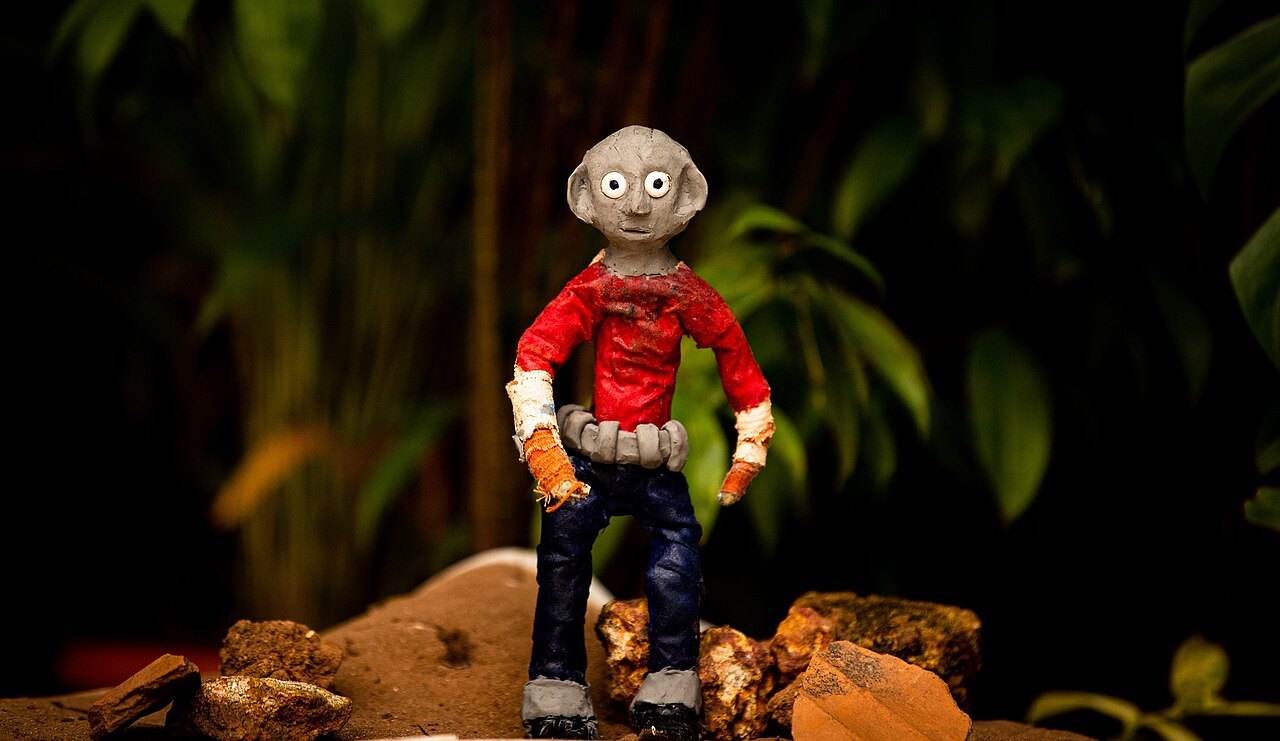 Handmade puppet for a stop-motion production.