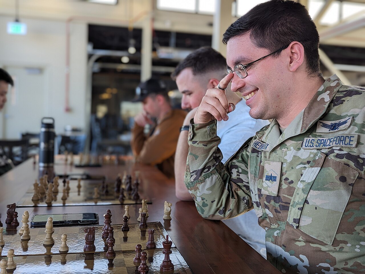 Participants in a chess tournament.